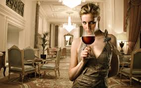 find it - woman with wine glass